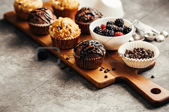 Berry and chocolate muffins