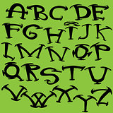 Calligraphic font vector