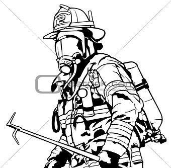 Firefighter with Mask