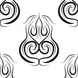 abstract black and white vector damask seamless pattern