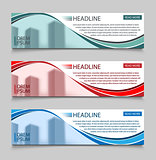 Website horizontal business banners vector template. Abstract banner design business concept design with healine for website, vector illustration