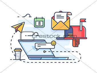 Mail marketing mailing to e-mail