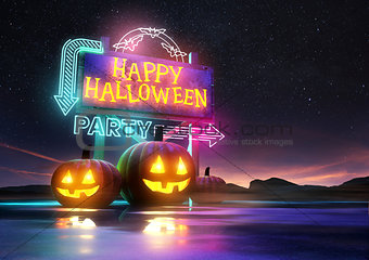 Halloween Party Neon Sign