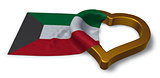 flag of kuwait and heart symbol - 3d rendering