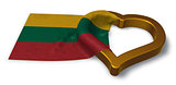 flag of lithuania and heart symbol - 3d rendering