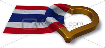 flag of thailand and heart symbol - 3d rendering