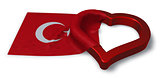 flag of turkey and heart symbol - 3d rendering