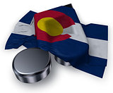 music note symbol and flag of colorado - 3d rendering