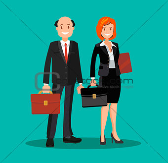 A set of business couple symbols of a man and a woman.