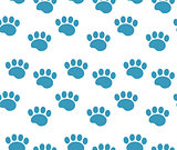 Animal tracks seamless pattern. Dog paws traces repeating texture, endless background. Vector illustration.