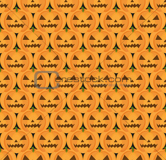 Halloween pumpkin seamless pattern. Scary repeating texture, endless background. Vetor illustration.