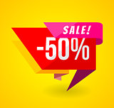 Limited Offer Mega Sale banner. Sale poster. Big sale, special offer, discounts, 50 off. Vector illustration
