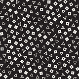 Seamless primitive jumble minimalism patterns. Randomly scattered geometric shapes. Abstract background design
