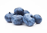Fresh healthy organic blueberry on white 