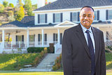 African American Agent In Front of Beautiful Custom House.