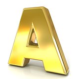 Golden font collection letter - A. 3D