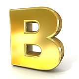 Golden font collection letter - B. 3D