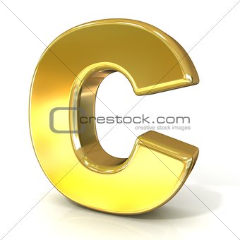 Golden font collection letter - C. 3D