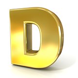 Golden font collection letter - D. 3D