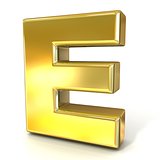 Golden font collection letter - E. 3D