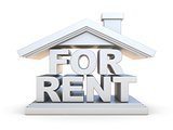 FOR RENT house sign front view 3D
