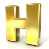 Golden font collection letter - H. 3D