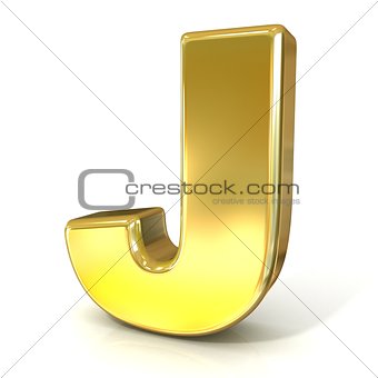 Golden font collection letter - J. 3D
