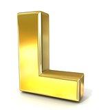 Golden font collection letter - L. 3D