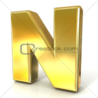 Golden font collection letter - N. 3D