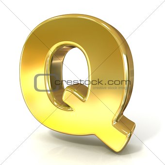 Golden font collection letter - Q. 3D