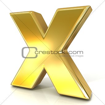Golden font collection letter - X. 3D