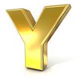 Golden font collection letter - Y. 3D