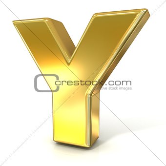 Golden font collection letter - Y. 3D