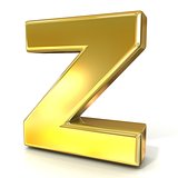 Golden font collection letter - Z. 3D