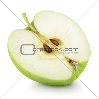 Half of green apple fruit