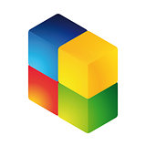 Abstract colorful cube shape