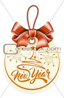 Tag with Inscription New Year
