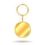 golden keychain circle shape
