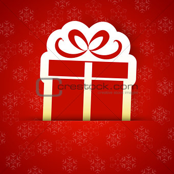 Merry Christmas gift card with a simple Gift sign
