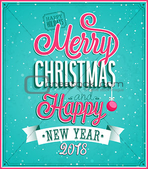 Merry Christmas and Happy New Year greeting card.