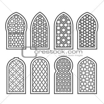 Arabian window with ornament - grating decorated with arabesque 