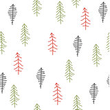 Seamless pattern with Christmas tree. Winter forest
