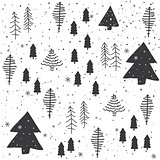 Seamless abstract Christmas trees pattern