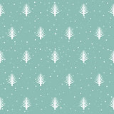 Seamless pattern with Christmas tree. Winter forest