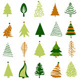 Christmas tree icon set