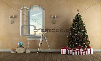 waiting christmas in a old room