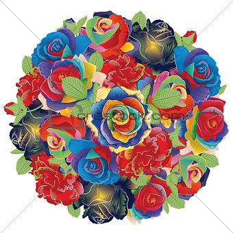 Abstract Rainbow Roses