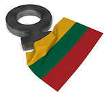 symbol for feminine and flag of lithuania - 3d rendering