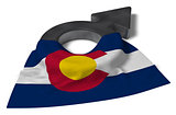 mars symbol and flag of colorado - 3d rendering