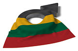 mars symbol and flag of lithuania - 3d rendering